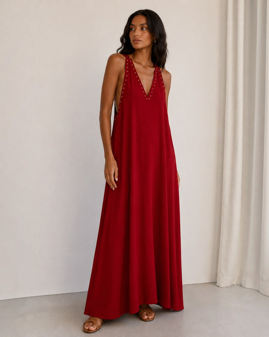 Vestido solea terracota