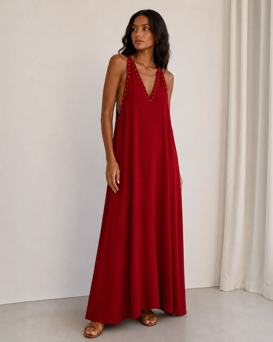 Vestido solea terracota