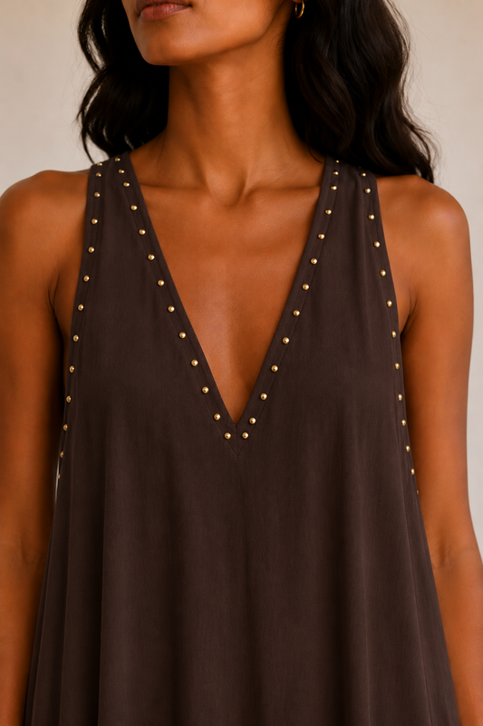 Vestido Solea marrón chocolate