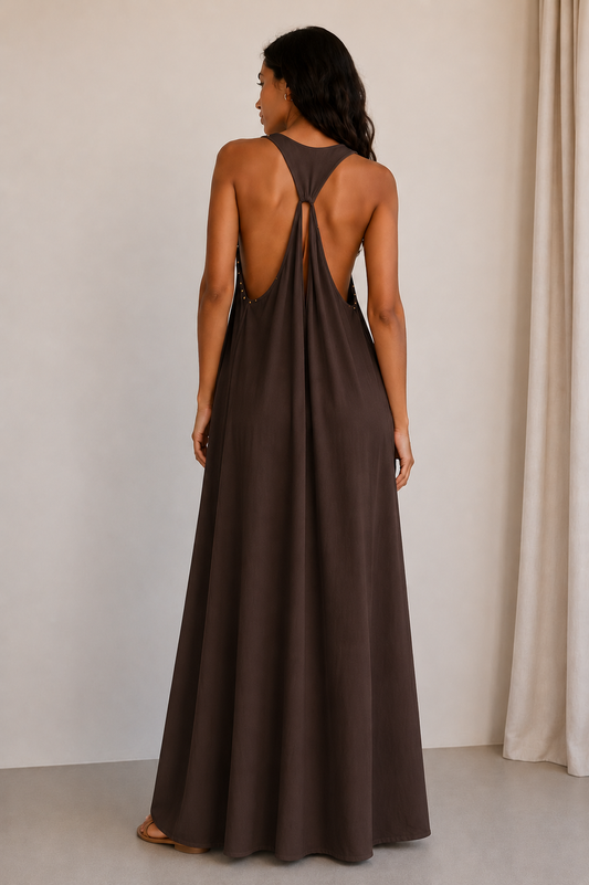 Vestido Solea marrón chocolate