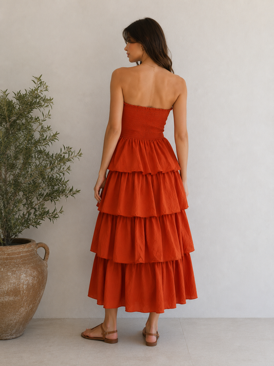 Vestido toscana terracota