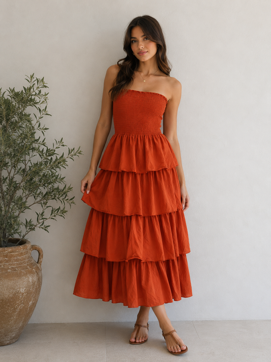 Vestido toscana terracota